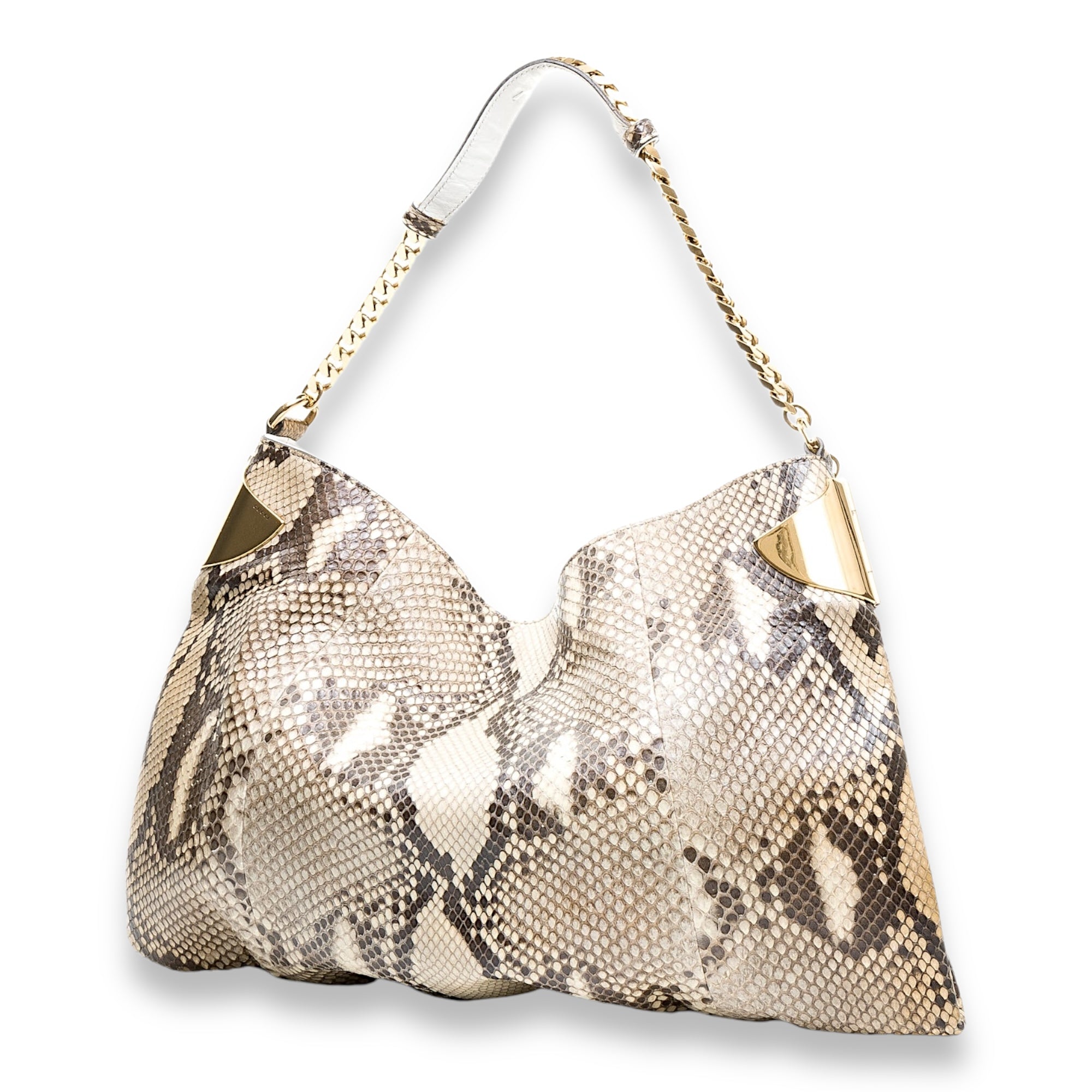 1970 Medium Shoulder bag in Python Embossed Calfskin, Gold Hardware