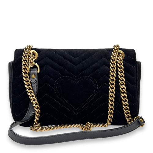 GG Marmont Small Crossbody bag in Velvet, Gold Hardware