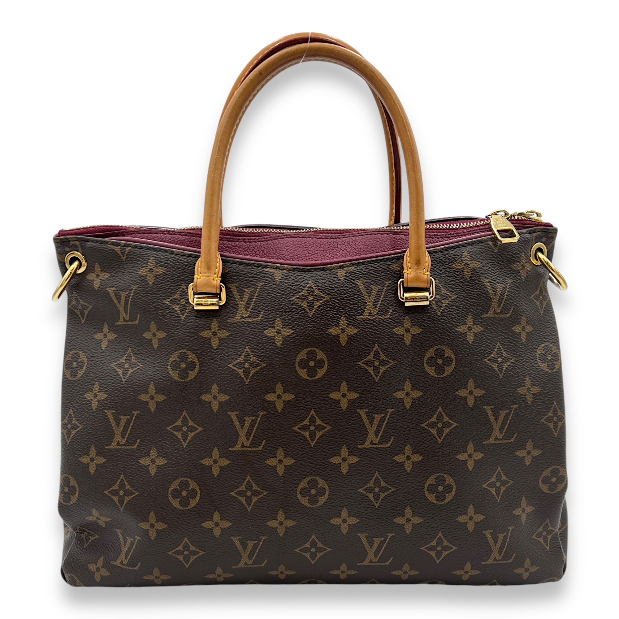 Pallas Top Handle Bag MM Brown in Monogram Coated Canvas, Gold hardware