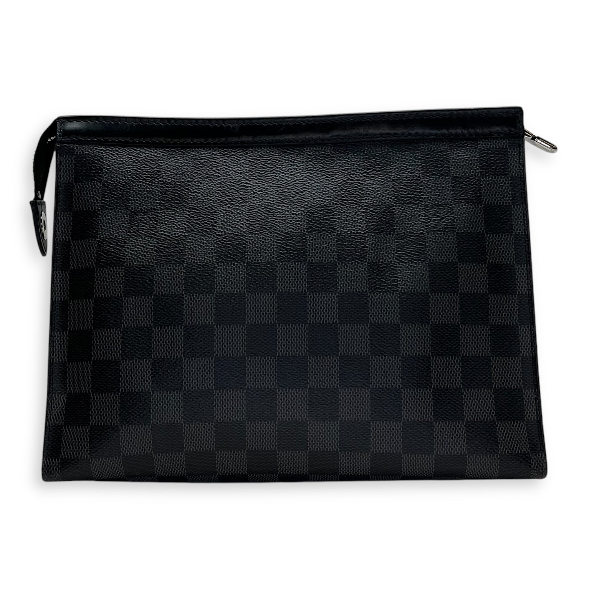 Voyage Pochette Pouch  Black in Coated Canvas , Silver Hardware