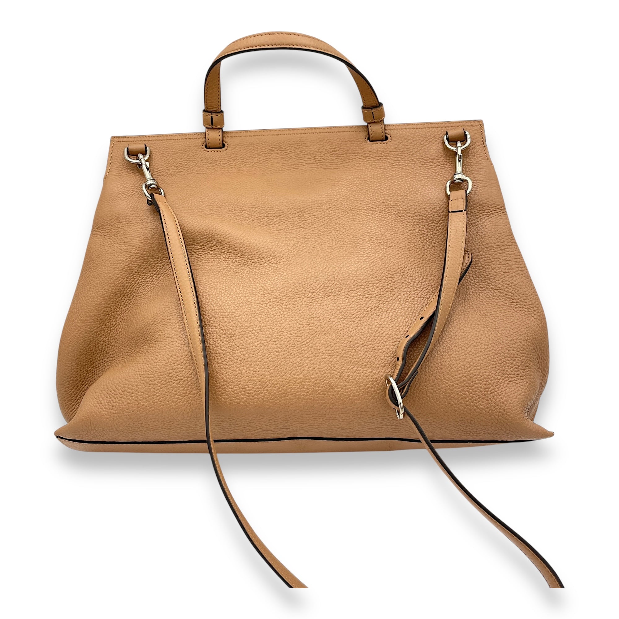 Bamboo Daily Top handle bag in Calfskin, Silver Hardware