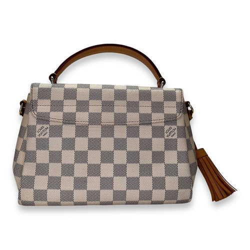 Croisette Damier Azur Top Handle Bag in Coated Canvas, Gold hardware