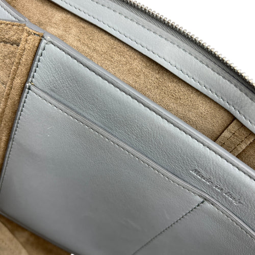 Tri-Fold Clutch in Calfskin, Silver Hardware