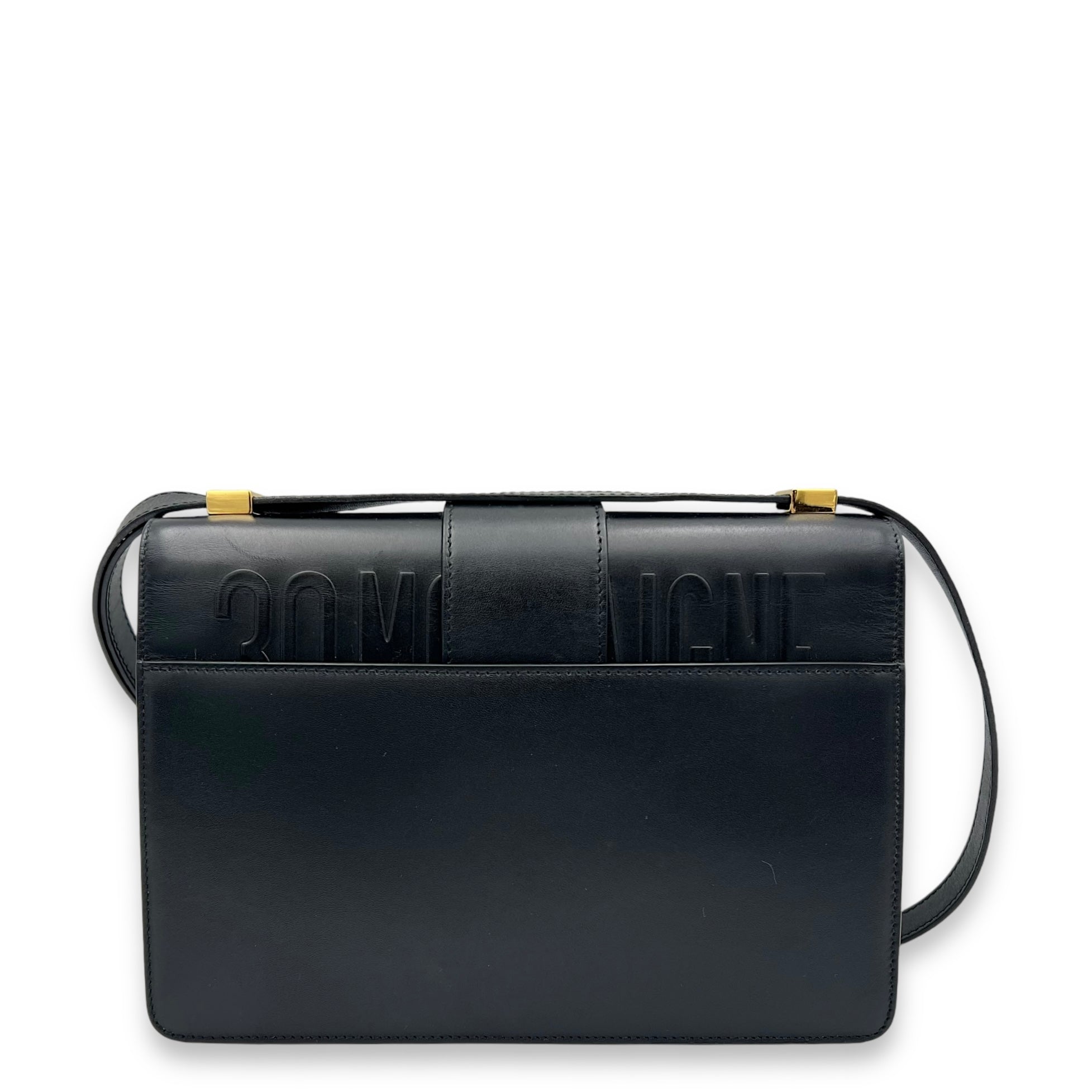 Montaigne Crossbody Bag Black in Calfskin, Gold hardware