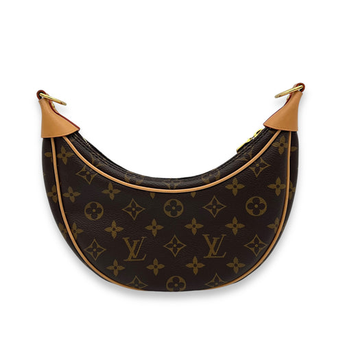 Loop Shoulder Bag Brown in Monogram Coated Canvas, Gold hardware