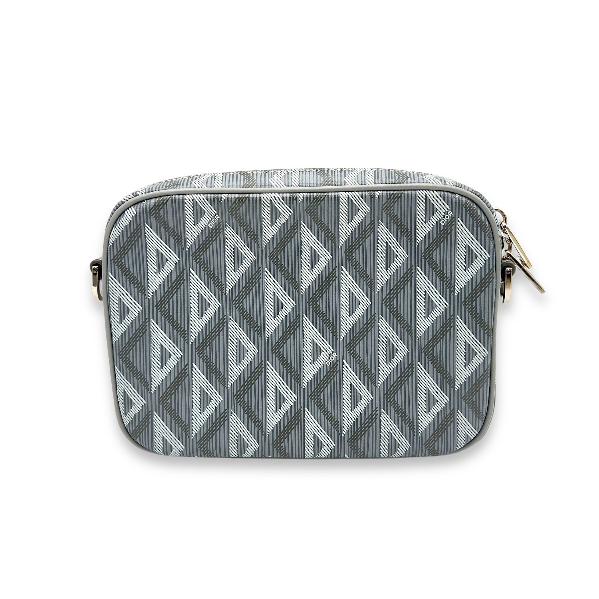 Hit The Road Grey Crossbody Bag in Coated Canvas, Silver hardware