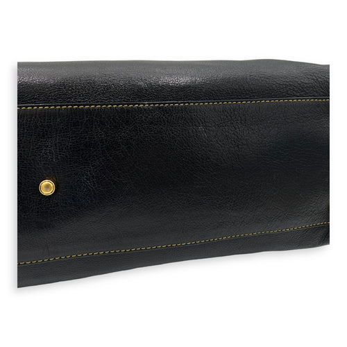 Marcello Top Handle Bag Black in Calfskin, Gold hardware