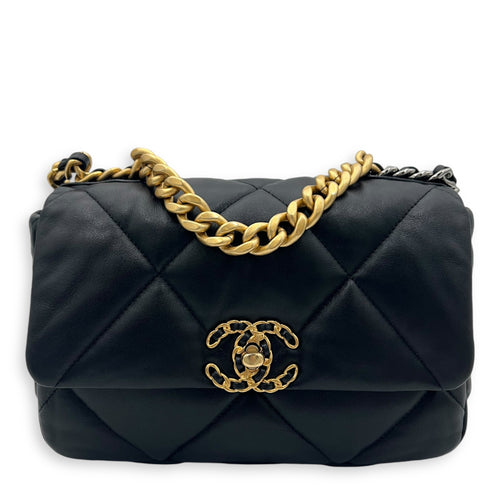 C19 Crossbody Bag Black in Lambskin, Mixed hardware