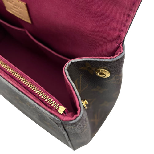 Cluny Top Handle Bag Brown in Monogram Coated Canvas, Gold hardware