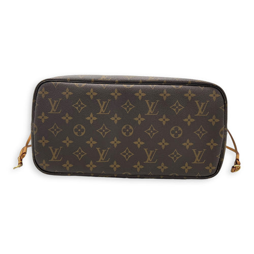 Neverfull Tote Bag MM Brown in Monogram Coated Canvas, Gold hardware