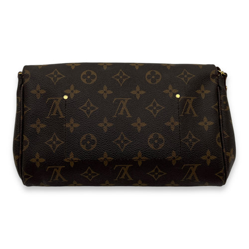 Favourite Crossbody Bag Brown in Monogram Coated Canvas, Gold hardware