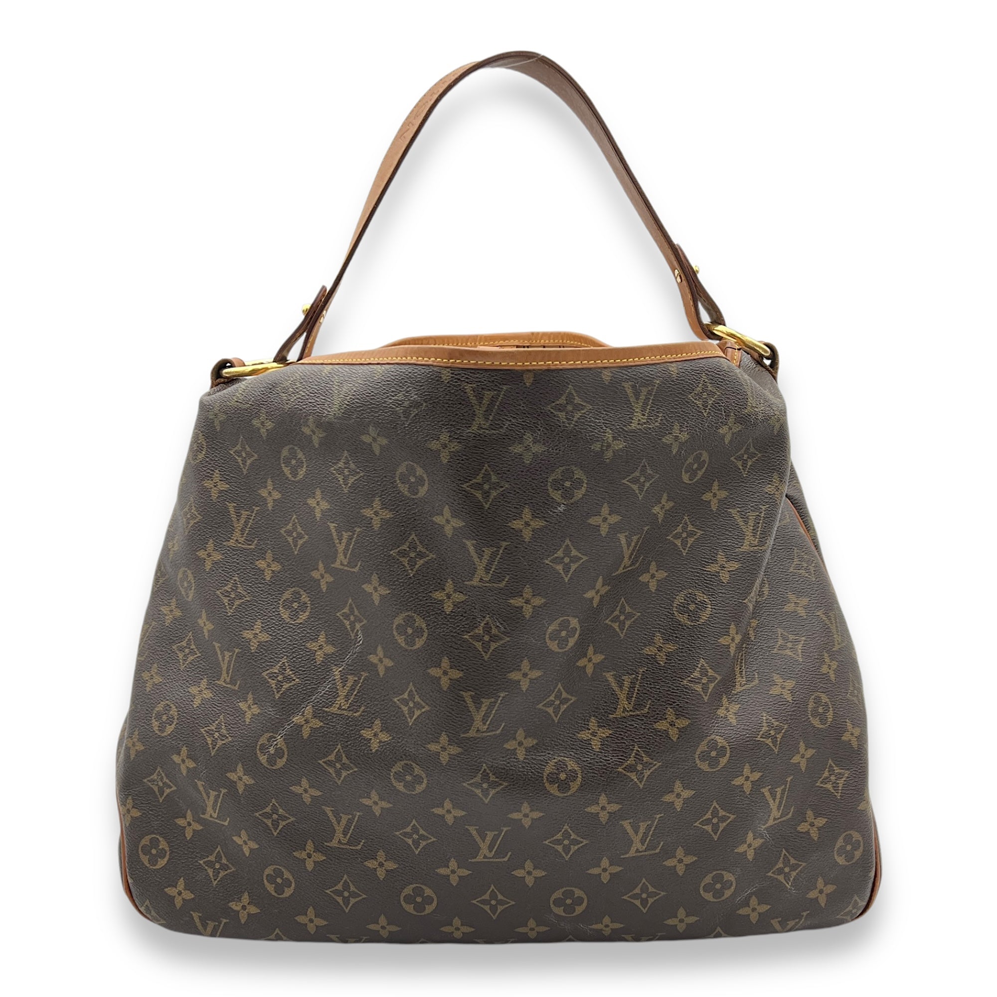 Delightful Top Handle Bag Brown in Monogram Coated Canvas, Gold hardware