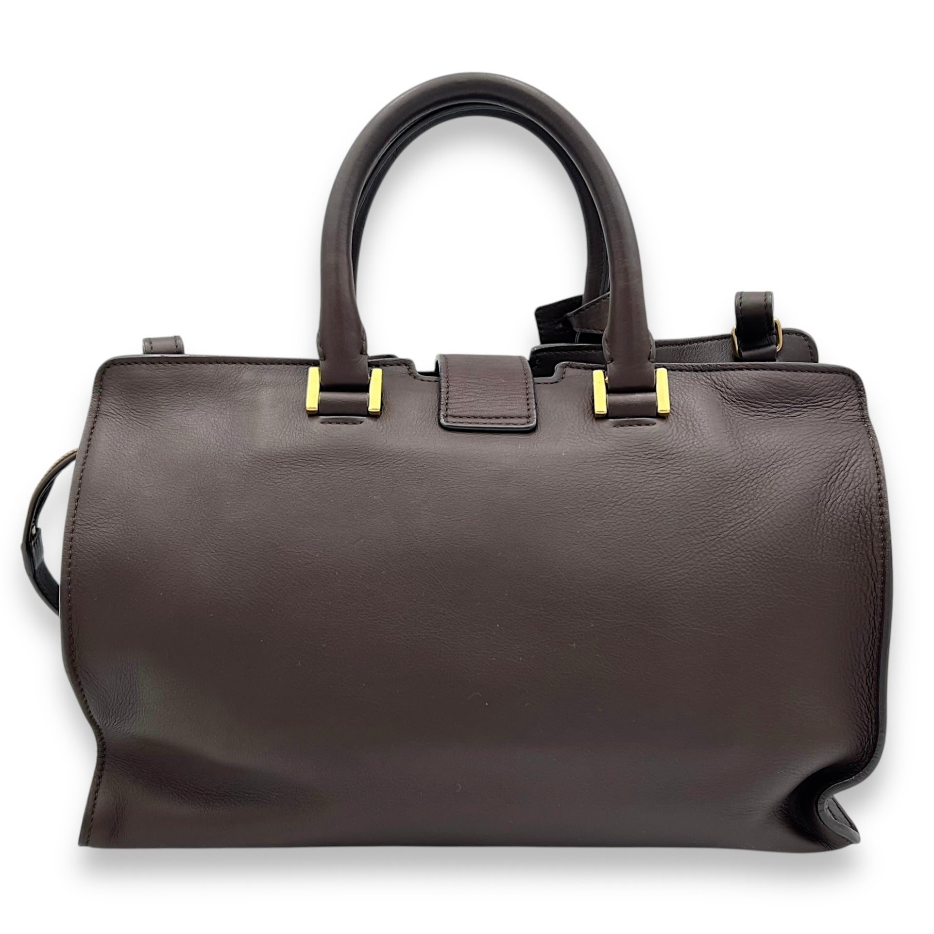 Chyc Top Handle Bag Brown in Calfskin, Gold hardware