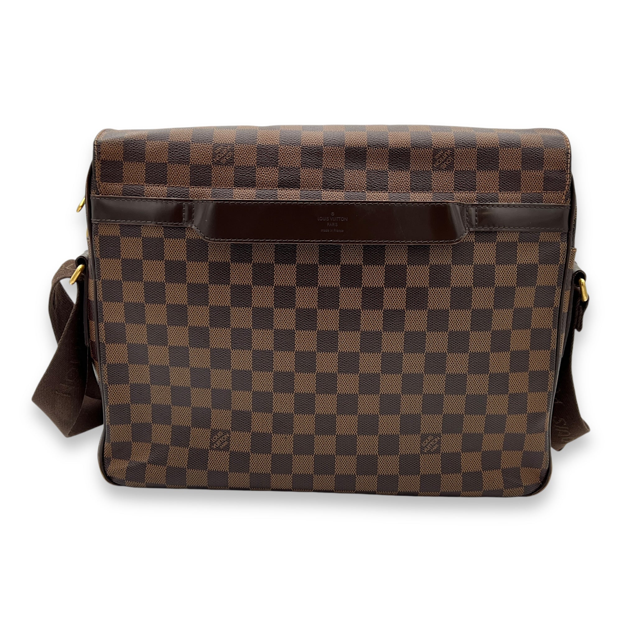 Messenger Brown in Coated Canvas, Gold hardware