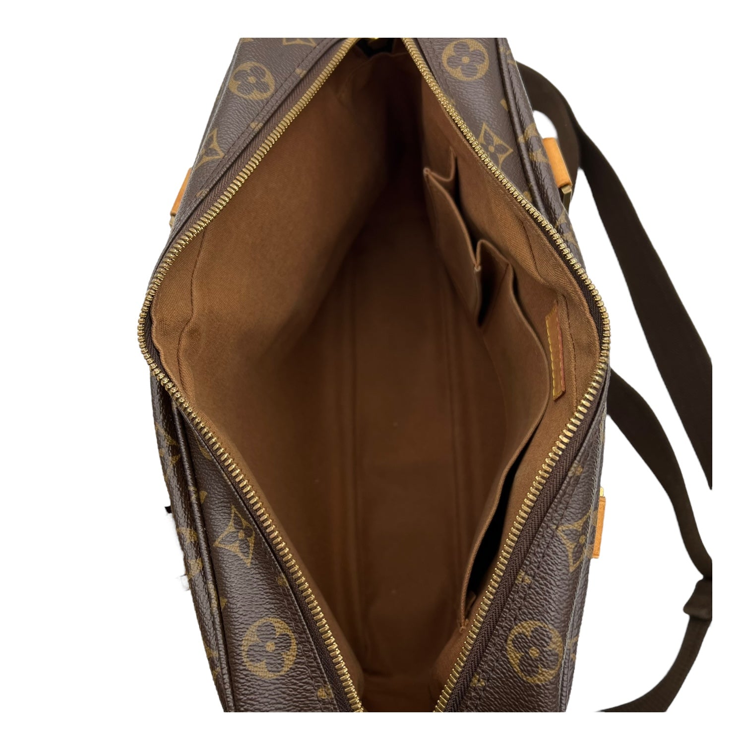 Bosphore Top Handle Bag Brown in Monogram Coated Canvas, Gold hardware