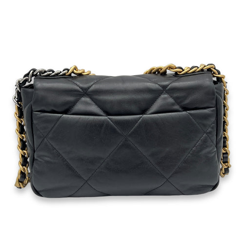 C19 Small Black Shoulder Bag in Lambskin, Mixed hardware