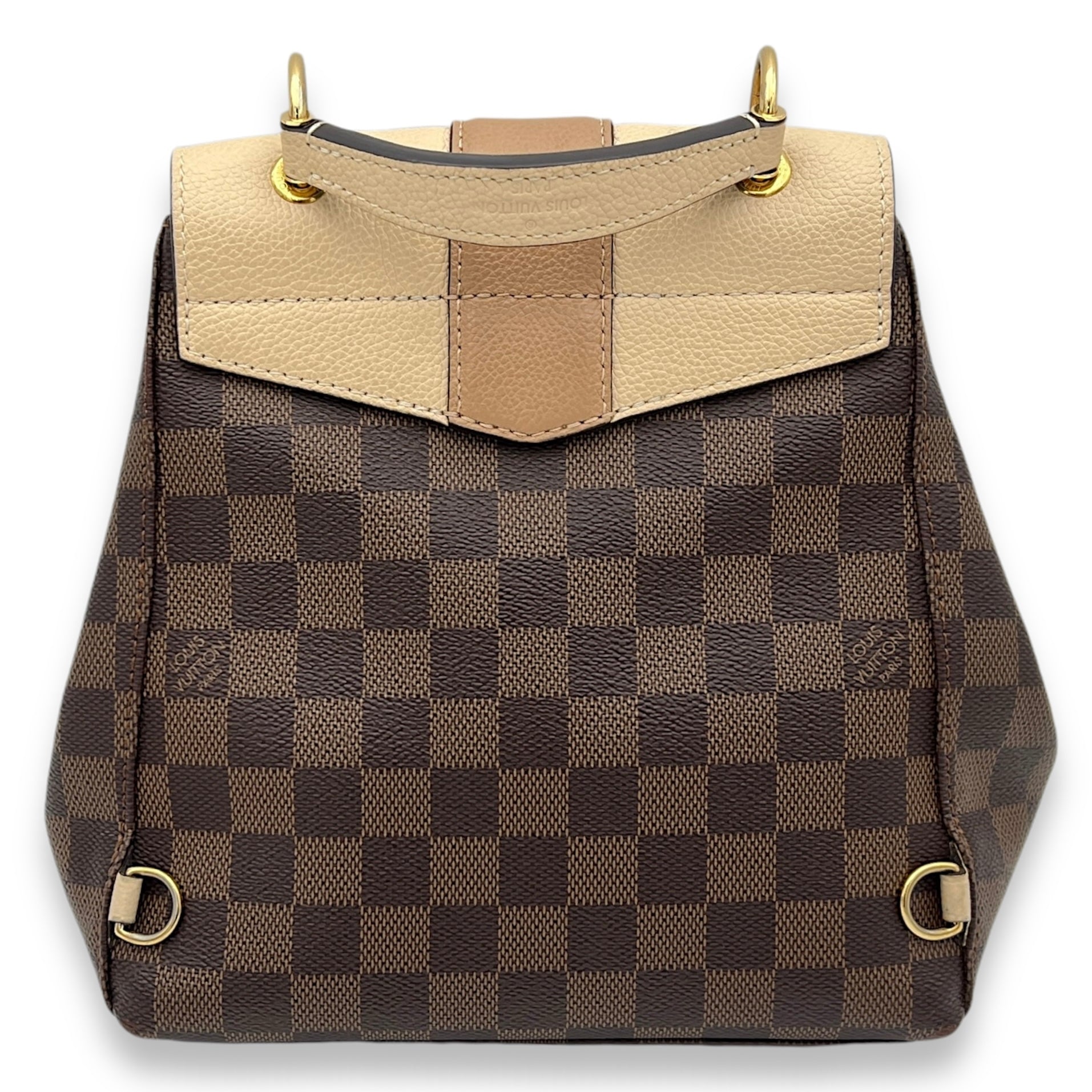 Clapton Backpack Brown in Coated Canvas, Gold hardware