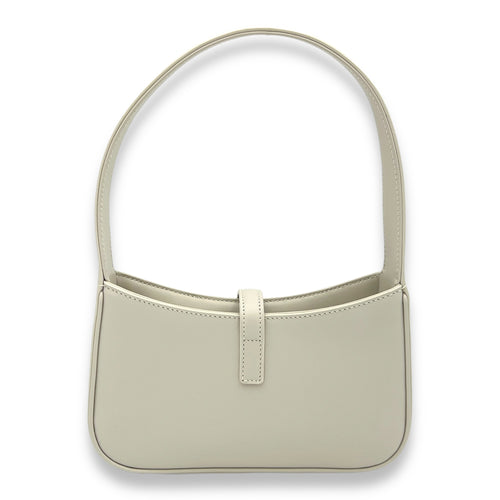 Le 5 A 7 Mini White Shoulder Bag in Calfskin, Gold hardware