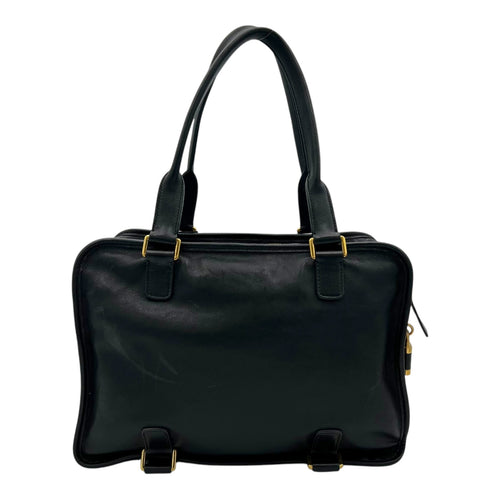 30 Montaigne Top Handle Bag Black in Calfskin, Gold hardware