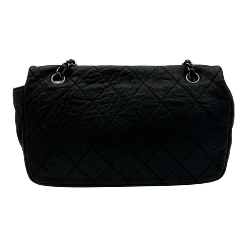 Le Marais Classic Flap Black Shoulder Bag in Calfskin, Ruthenium hardware