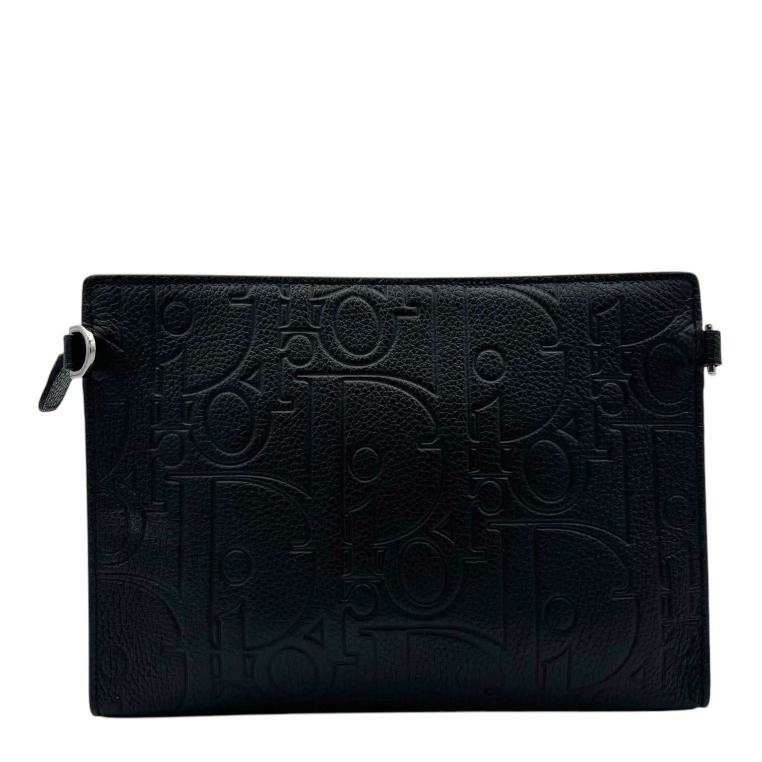 Gravity A5 Black Pouch in Calfskin, Stainless Steel hardware