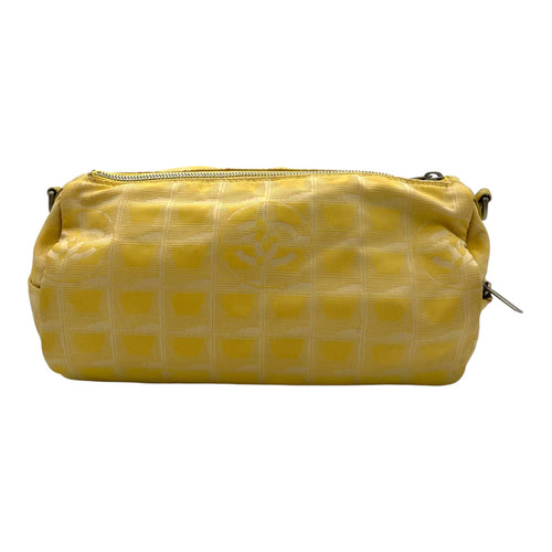 Travel Line Crossbody Bag Yellow in Canvas, Silver hardware