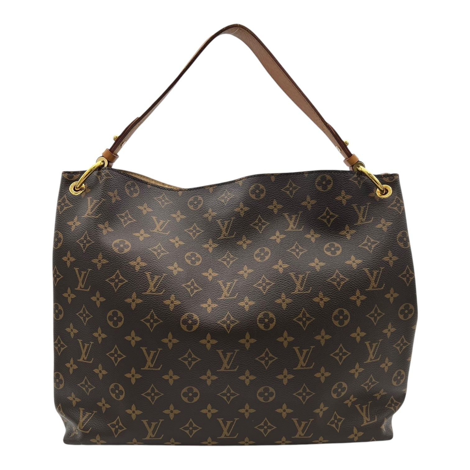 Graceful Shoulder Bag MM Brown in Monogram Coated Canvas, Gold hardware