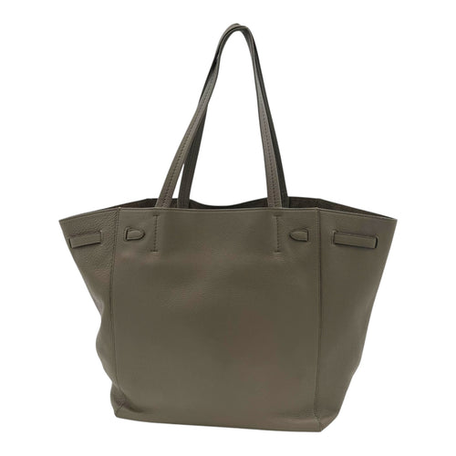 Cabas Tote Bag Taupe in Calfskin, Gold hardware