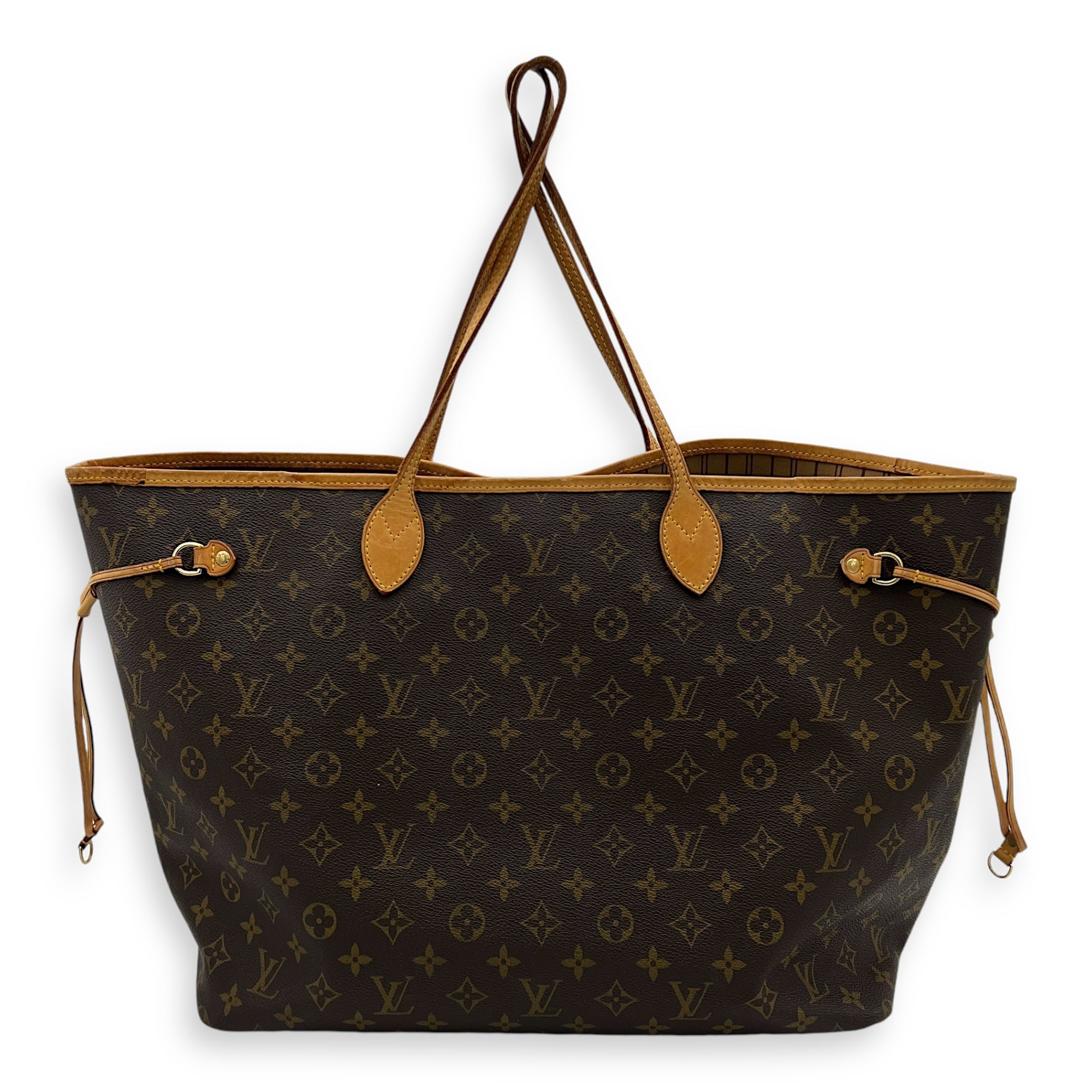 Neverfull Tote Bag GM Brown in Monogram Coated Canvas, Gold hardware