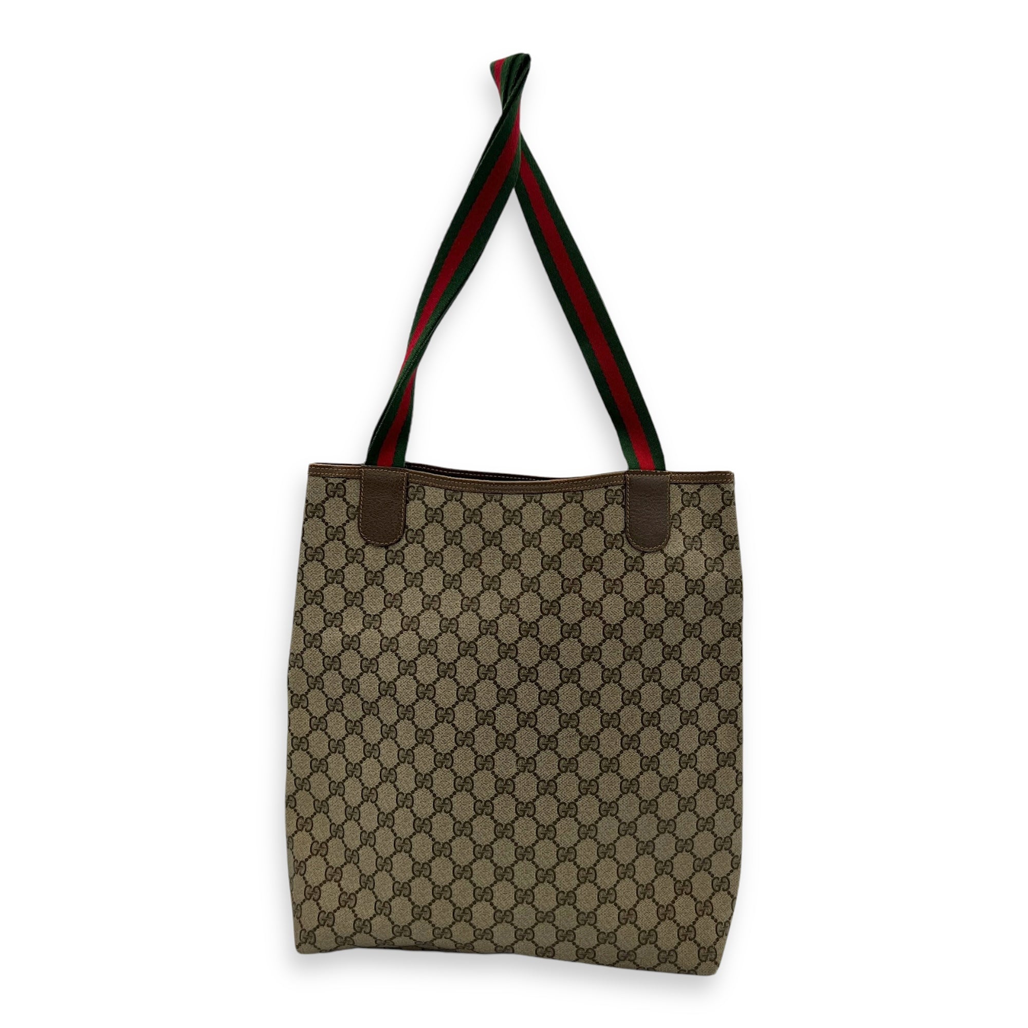 Web Black Tote Bag in Coated Canvas, Gold hardware