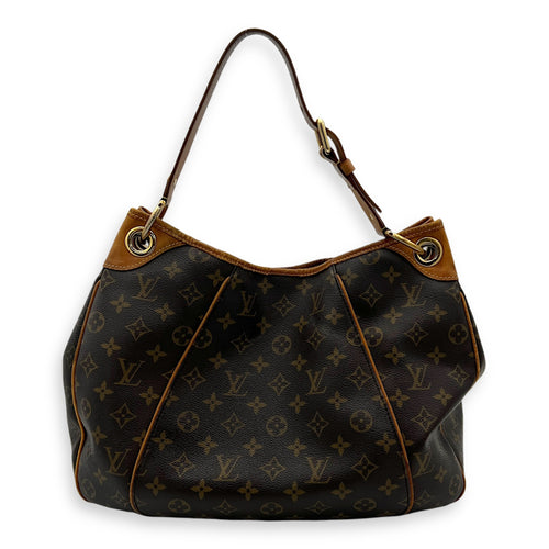 Galleria Shoulder Bag Brown in Monogram Coated Canvas, Gold hardware