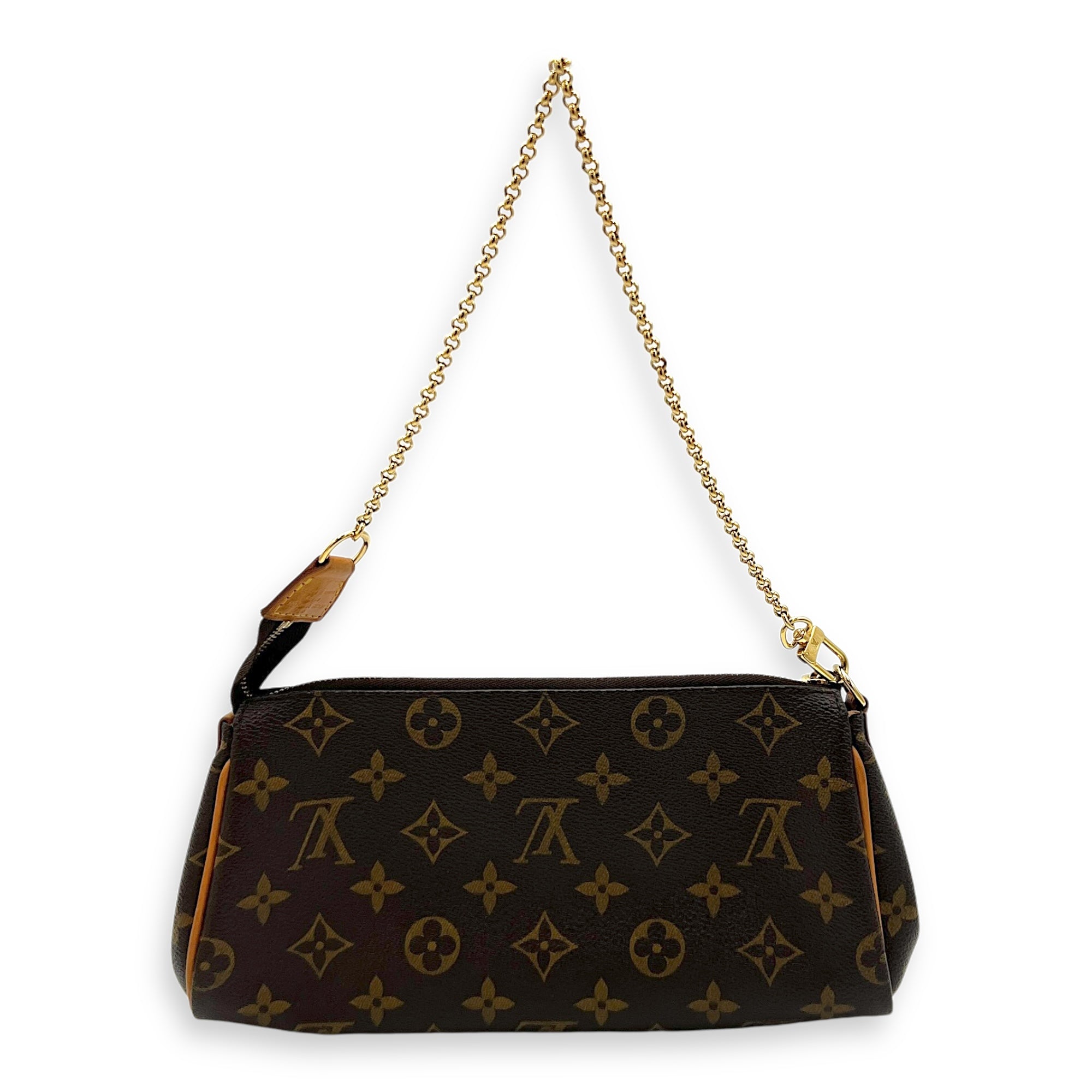 Eva Shoulder Bag Brown in Monogram Coated Canvas, Gold hardware