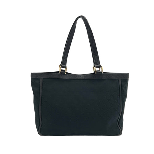 Abbey D Ring Black Tote Bag in Jacquard, Gold hardware