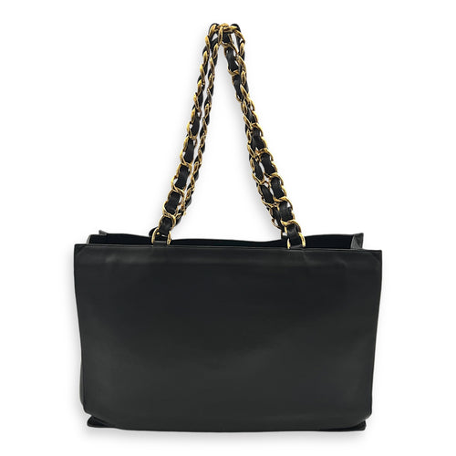 CC Black Tote Bag in Lambskin, Gold hardware