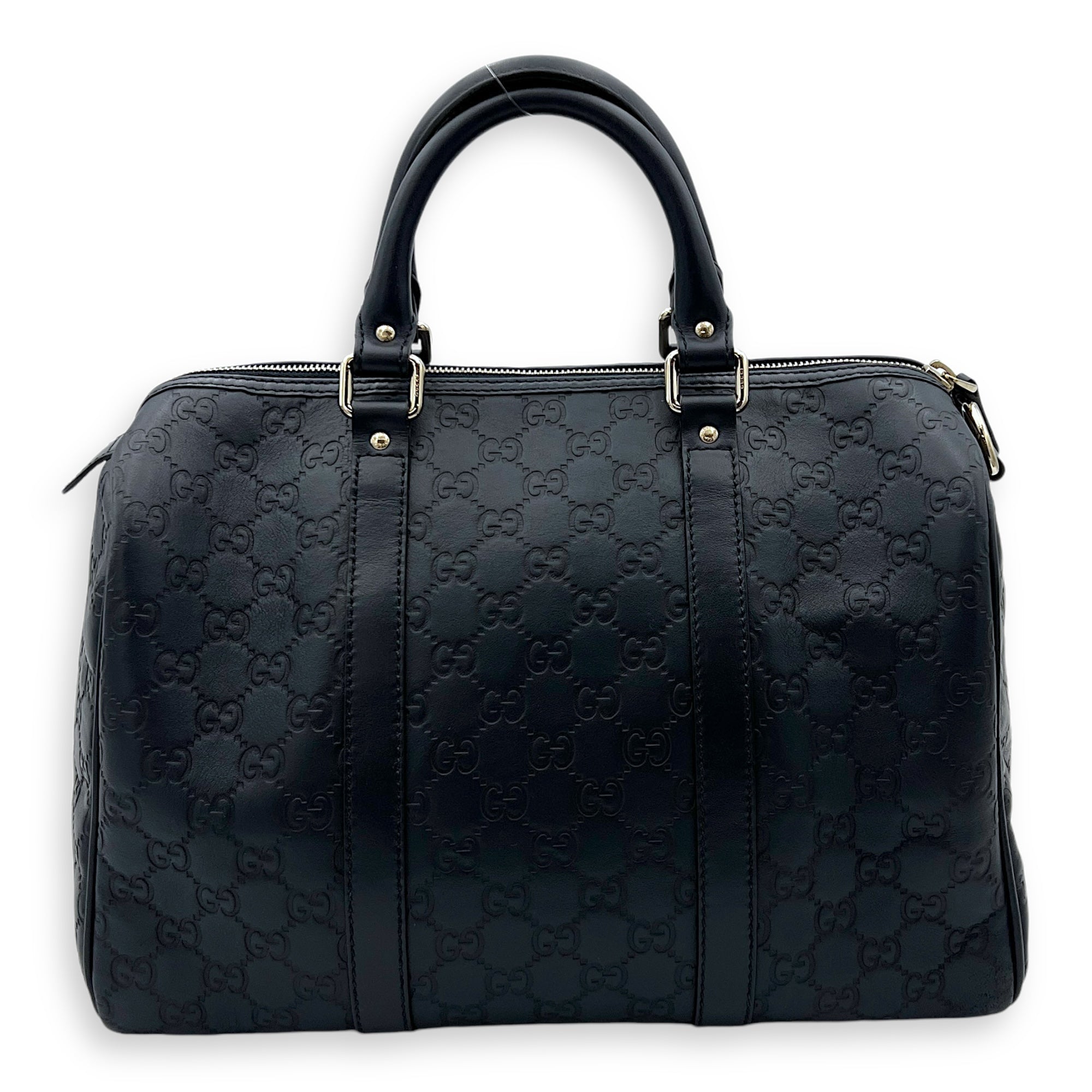 Guccissima Top Handle Bag Blue in Calfskin, Silver hardware