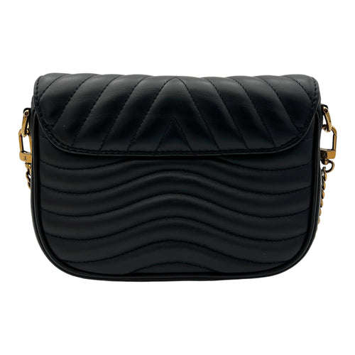 New Wave Multi Pochette Shoulder Bag Black in Calfskin, Gold hardware