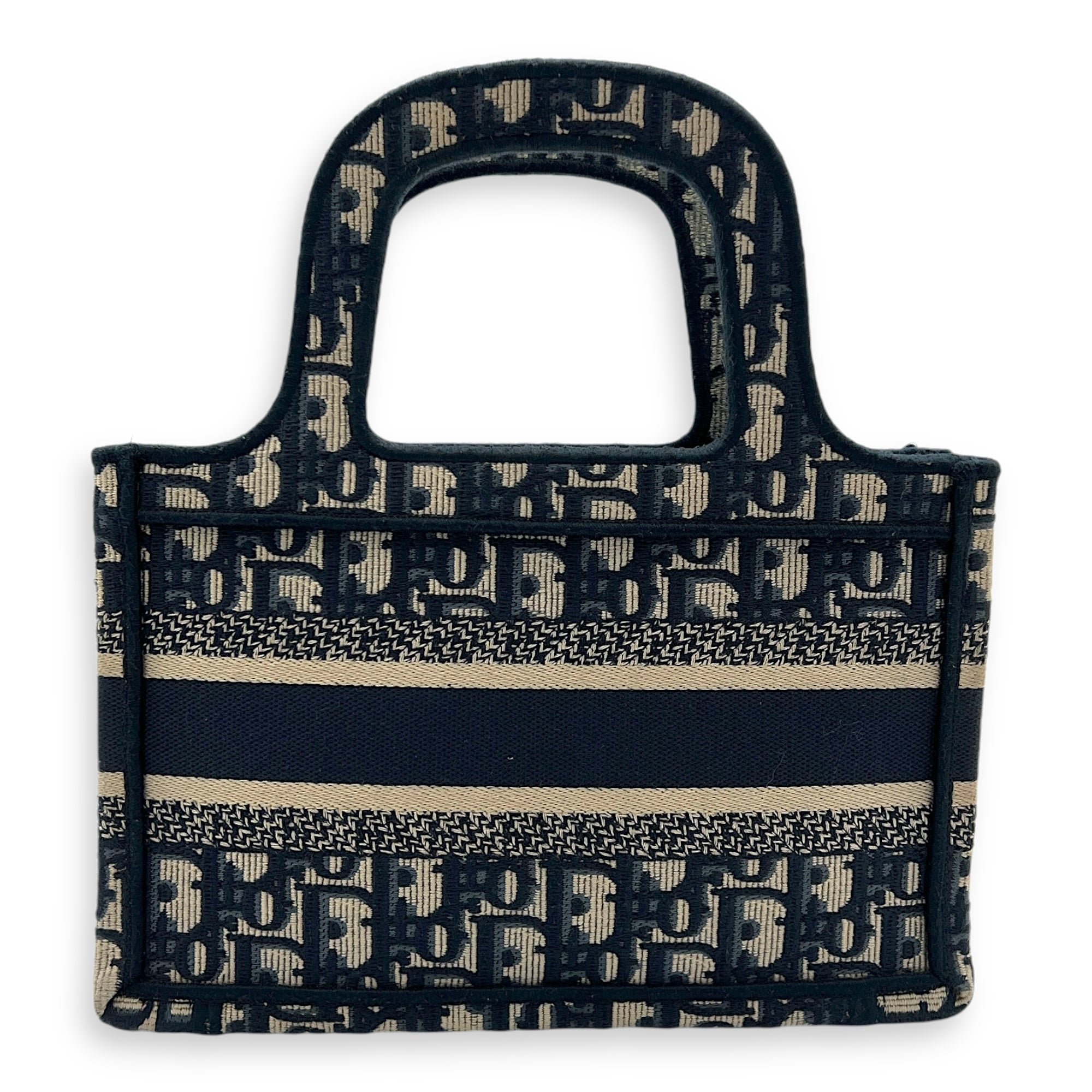 Book Tote Mini Blue Top Handle Bag in Jacquard