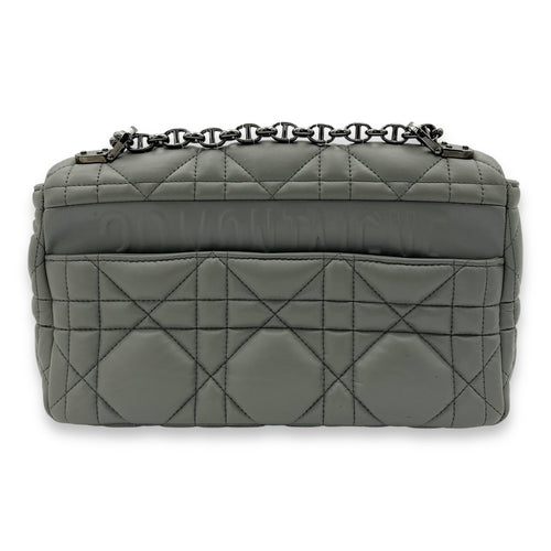 Caro Medium Grey Shoulder Bag in Lambskin, Silver hardware