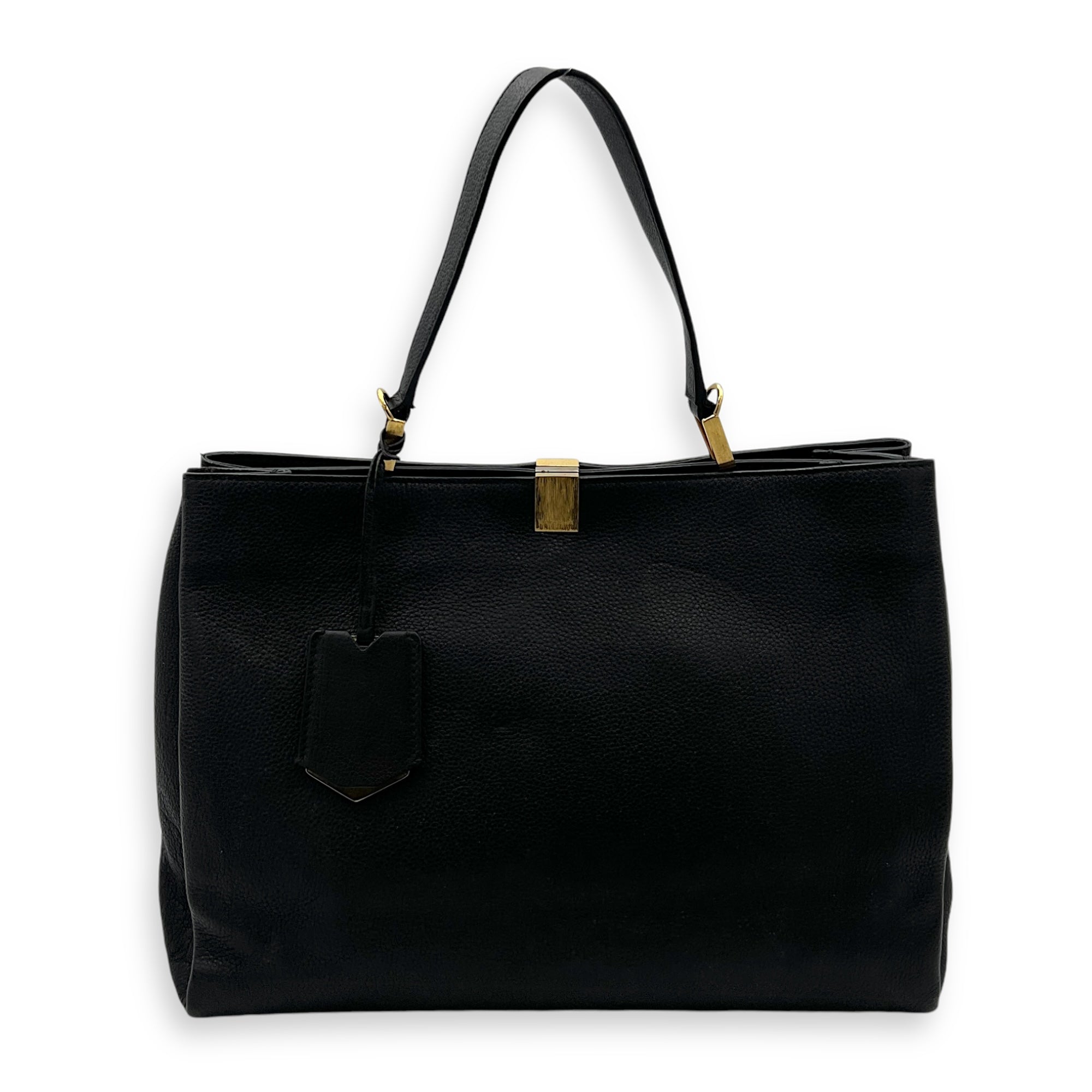 Le Dix Cabas Tote Bag Black in Calfskin, Gold hardware