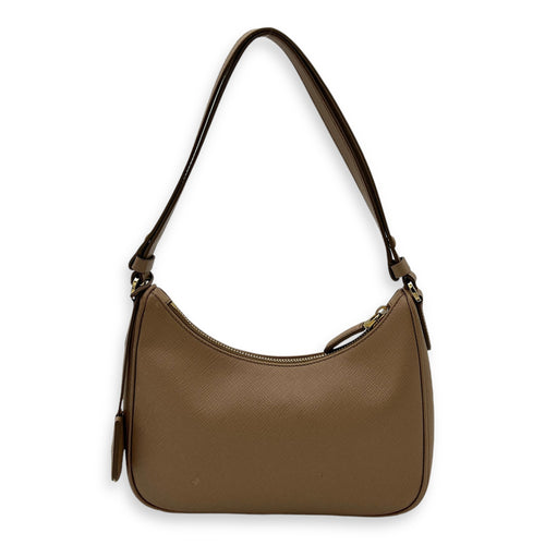 Re-Edition Mini Cammeo Shoulder Bag in Saffiano Leather, Gold hardware