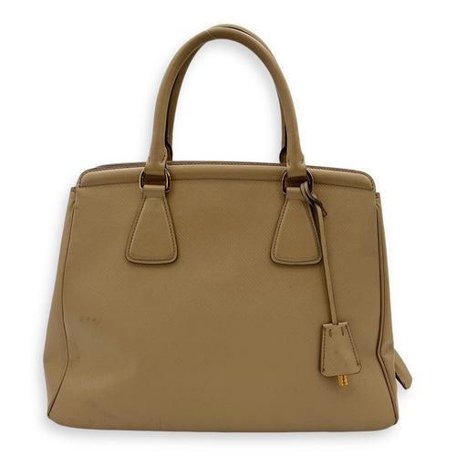 Triangle Top Handle Bag Beige in Calfskin, Gold hardware