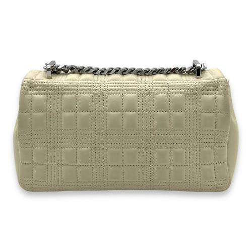 Lola Shoulder Bag White in Calfskin, Silver hardware