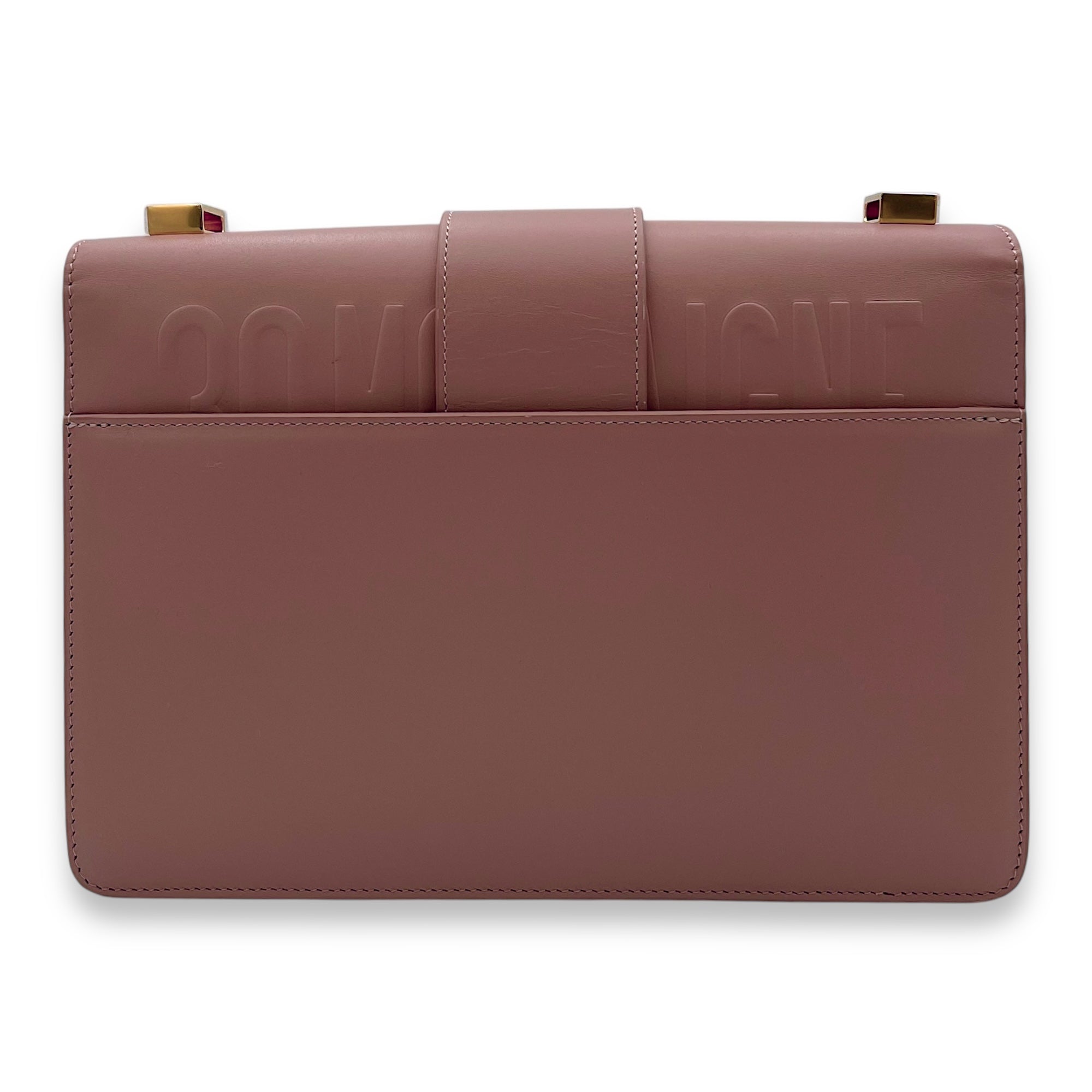 30 Montaigne Medium Pink Shoulder Bag in Calfskin, Gold hardware