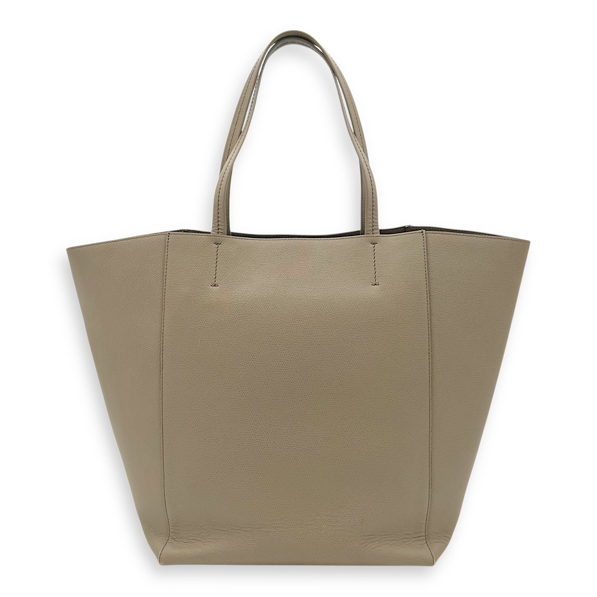 Phantom Cabas Tote Bag Grey in Calfskin, Gold hardware