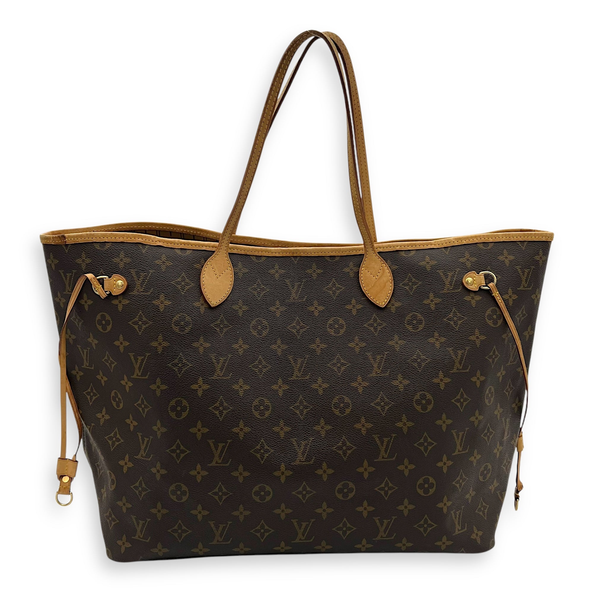 Neverfull Tote Bag GM Brown in Monogram Coated Canvas, Gold hardware