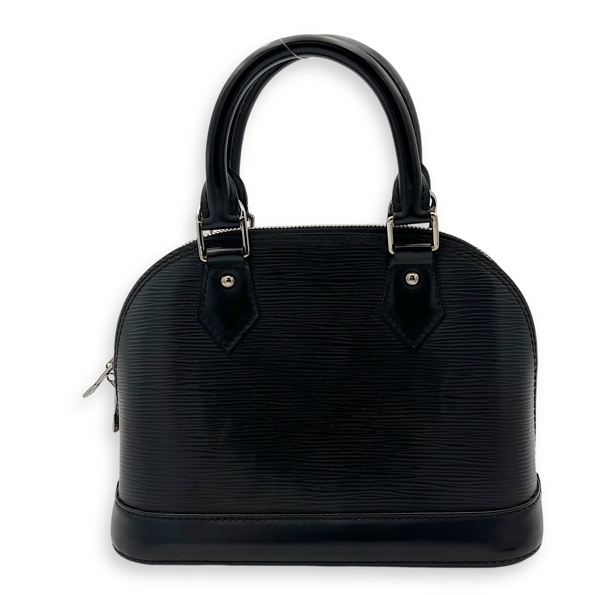 Alma Top Handle Bag BB Black in Epi Leather, Silver hardware