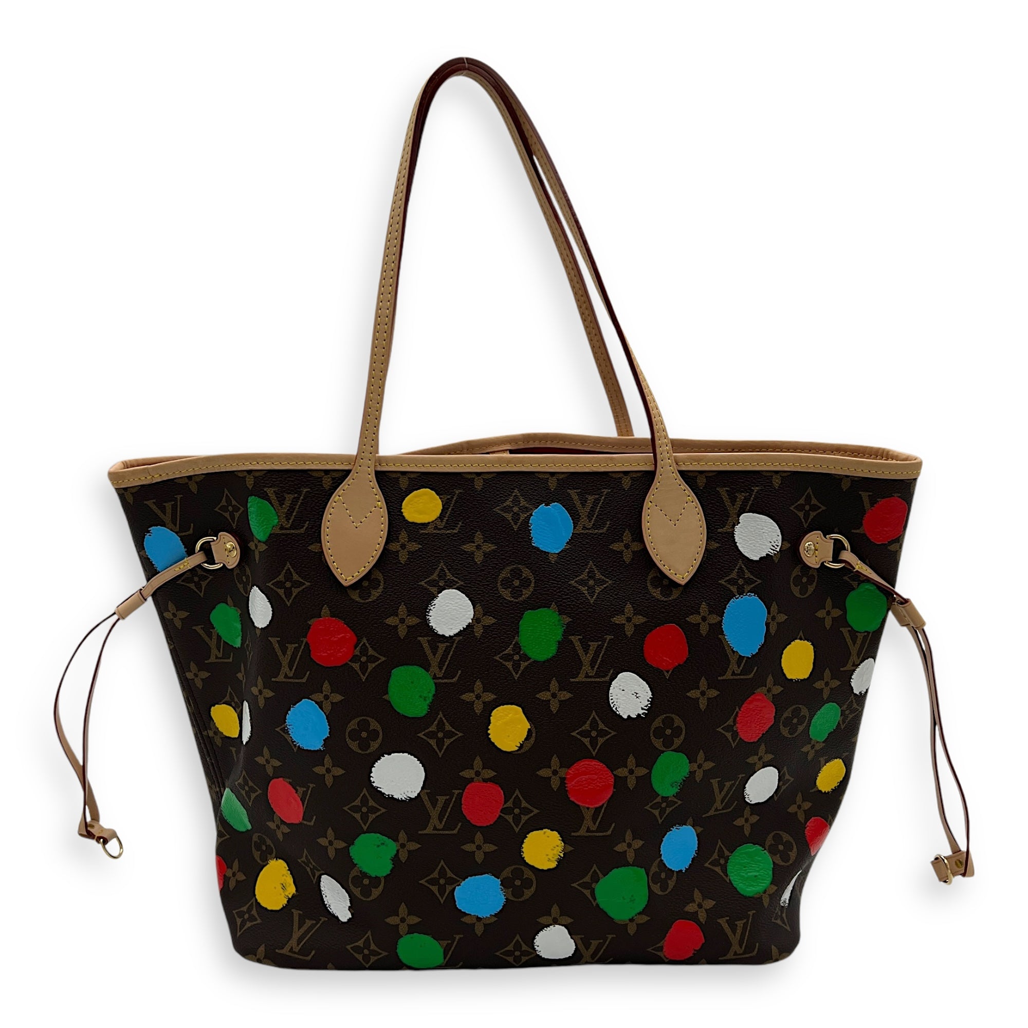 Yayoi Kusama Neverfull Tote Bag  Brown in Monogram Coated Canvas , Gold Hardware