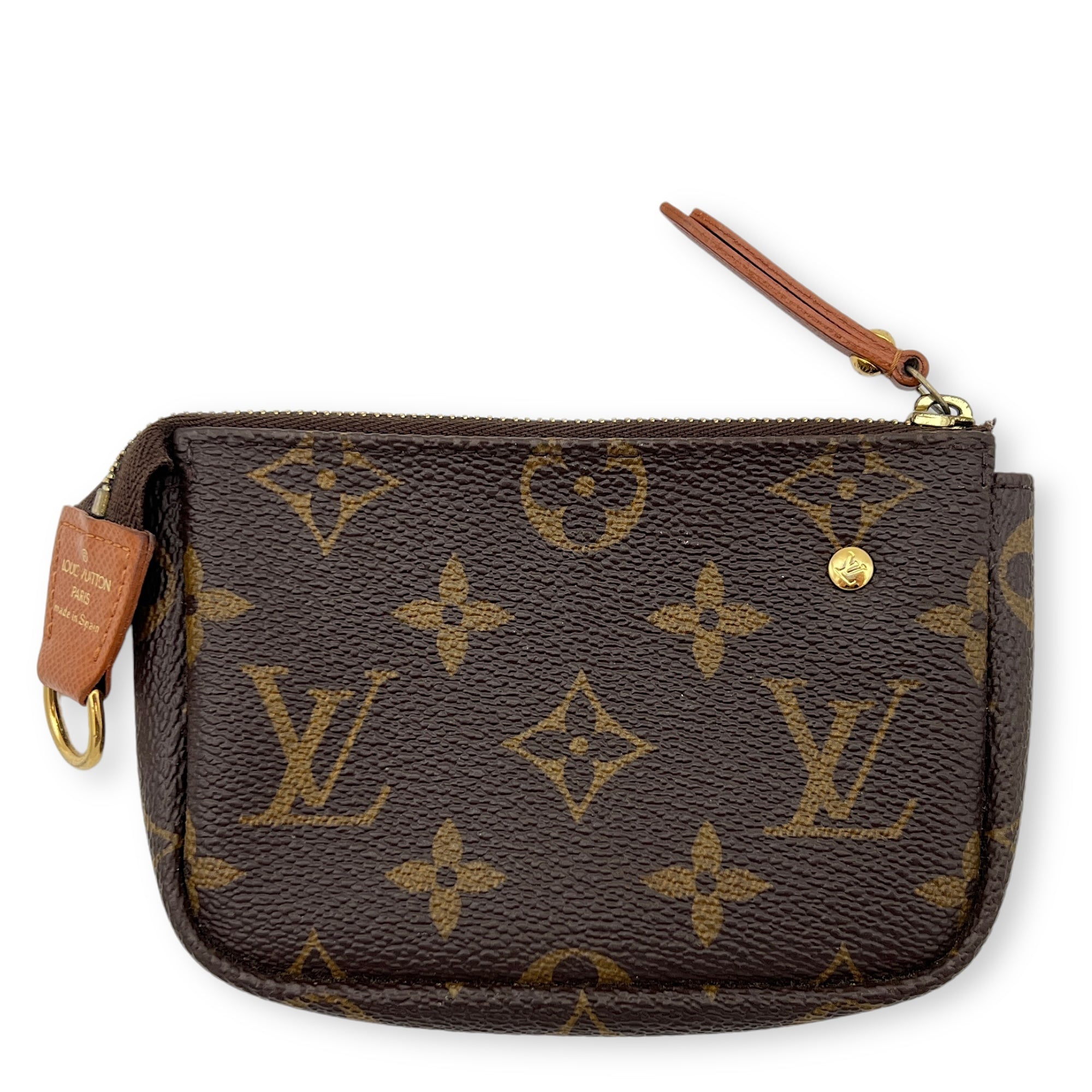 Louis Vuitton Pochette Pouch Mini Brown in Monogram Coated Canvas, Gold hardware_2