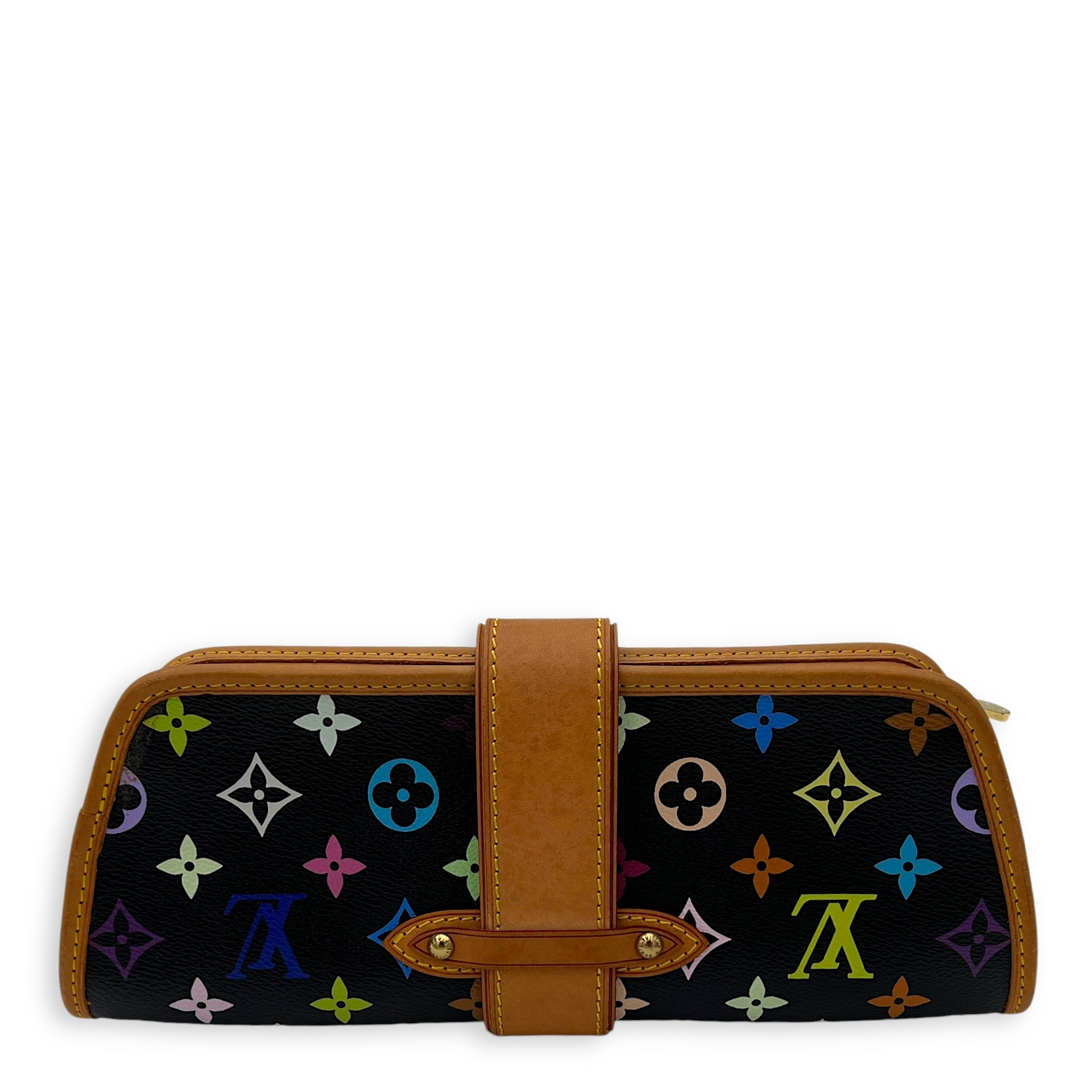 Louis Vuitton Shirley Clutch Black in Monogram Coated Canvas, Gold hardware_2