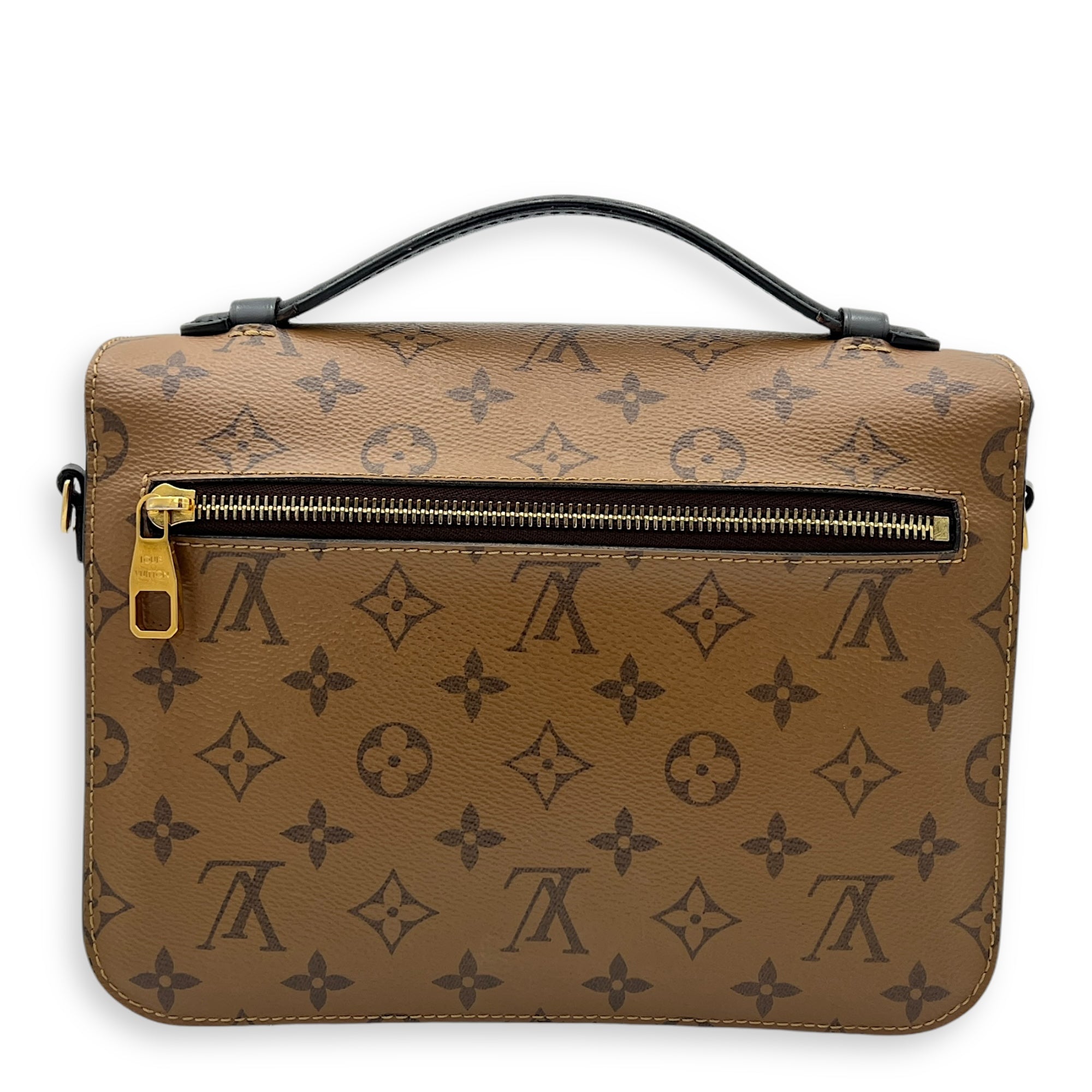 Louis Vuitton Pochette Metis Crossbody Bag Brown in Monogram Coated Canvas, Gold hardware_2